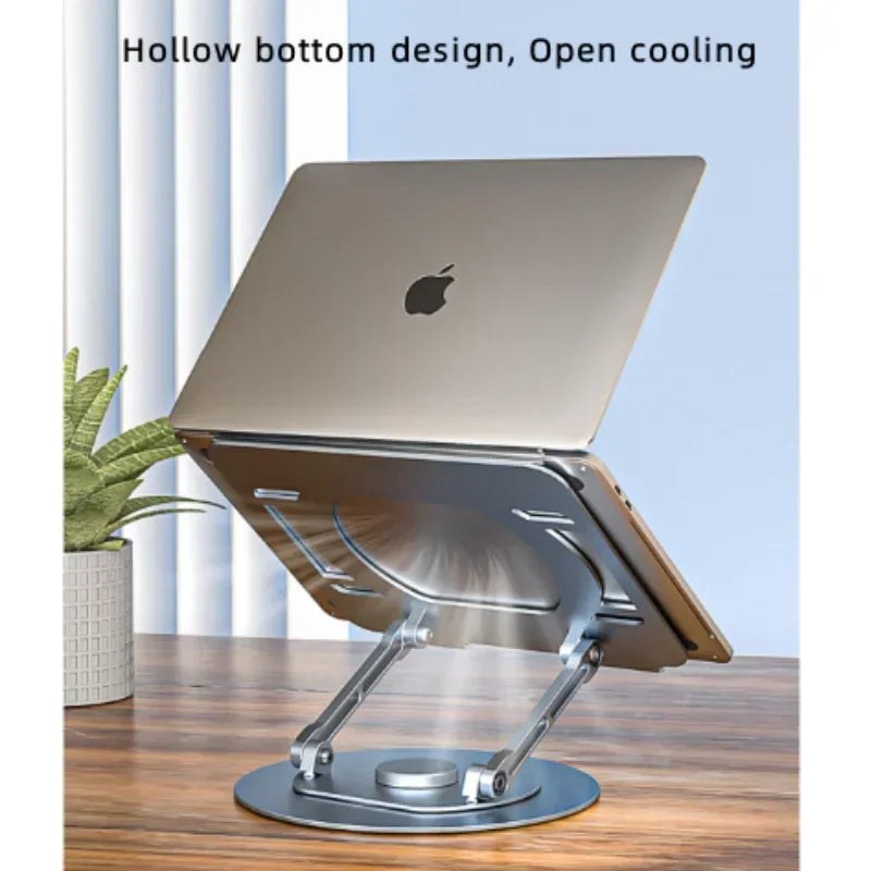 Adjustable Standing Laptop Desk Stand Portable Aluminum Laptop Stand with Dual Cooling Fans Suitable for Bed Sofa