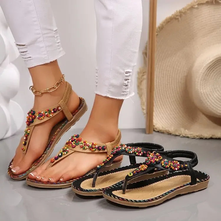 Women's Sandals Summer Flip Flops for Women Comfortable Flats Outdoor Fashion Ladies Shoes Footwear 2025 Luxury Casual Barefoot