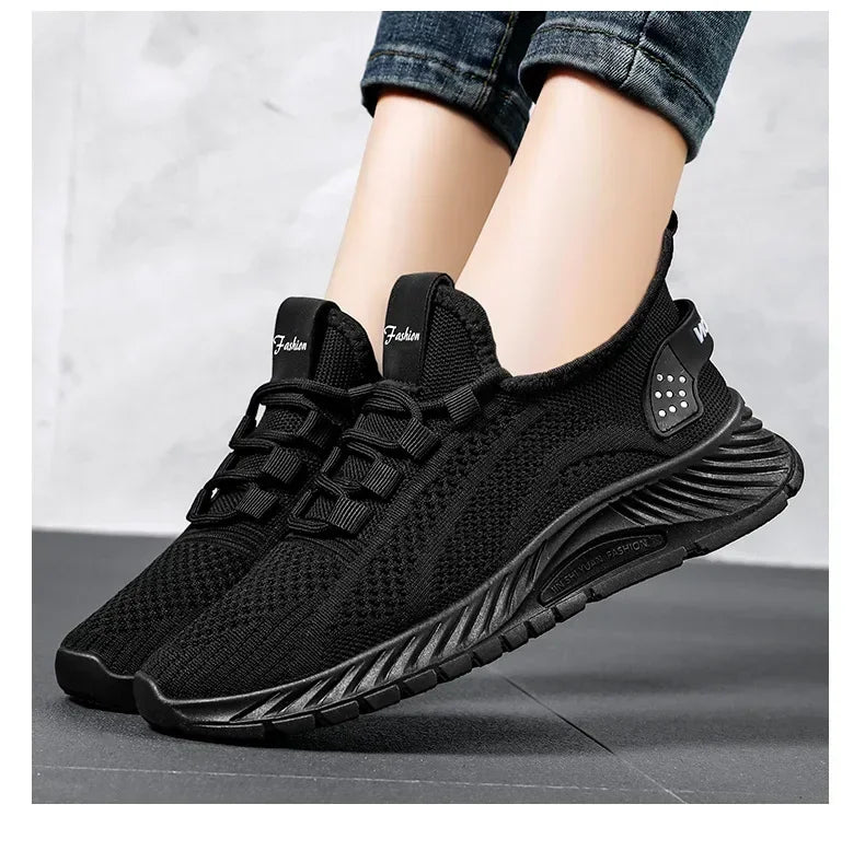 2025 Designer Women Casual Sneakers Sports Shoes Fashion Brand Lace Up Loafers Female Knitted Mesh Breathable Shoes for Women