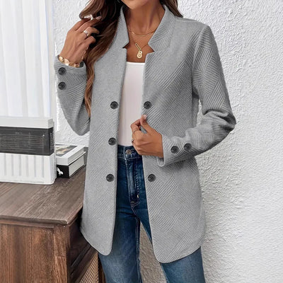 2025 Autumn and Winter Women's Blazers Casual Suit Fashion Black Jacket Three-plate Double Button Top Office Coat for Female
