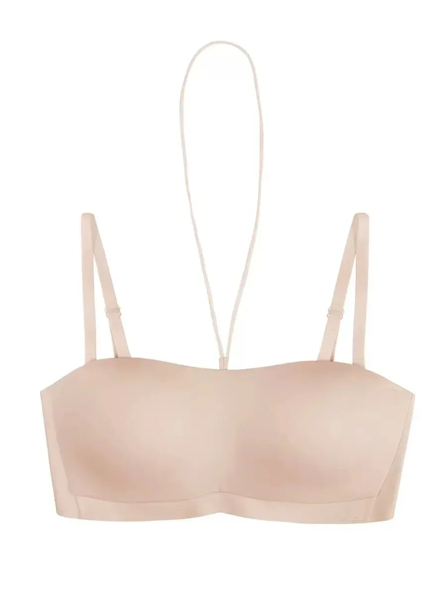 Women Invisible Bra Deep U Plunge Bras Backless Strapless