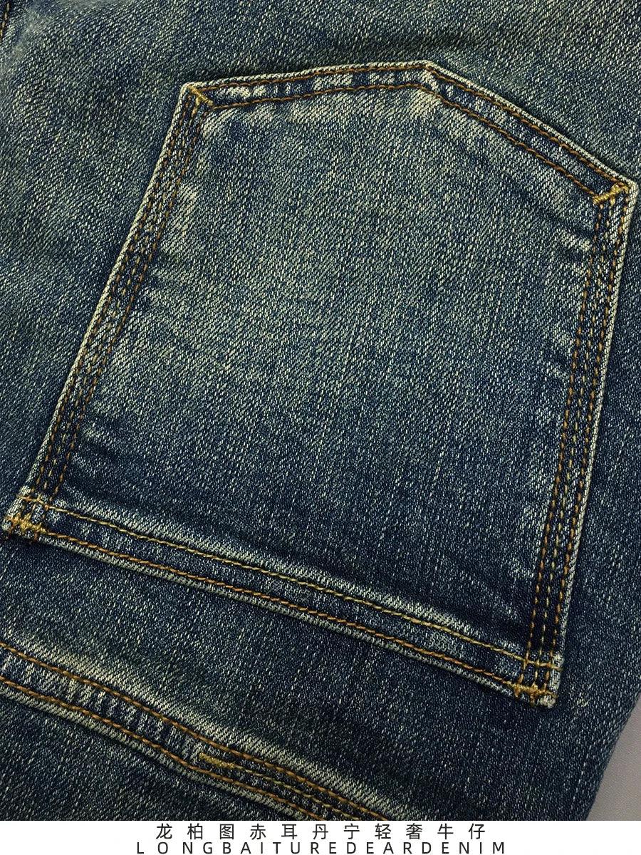 12.5oz Red Selvedge Denim Jeans for Men 99% Cotton High Quality American Vintage Casual Spring Autumn Tapered Straight Pants 5KM