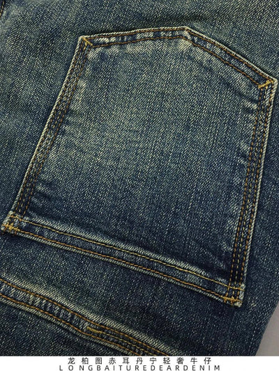 12.5oz Red Selvedge Denim Jeans for Men 99% Cotton High Quality American Vintage Casual Spring Autumn Tapered Straight Pants 5KM