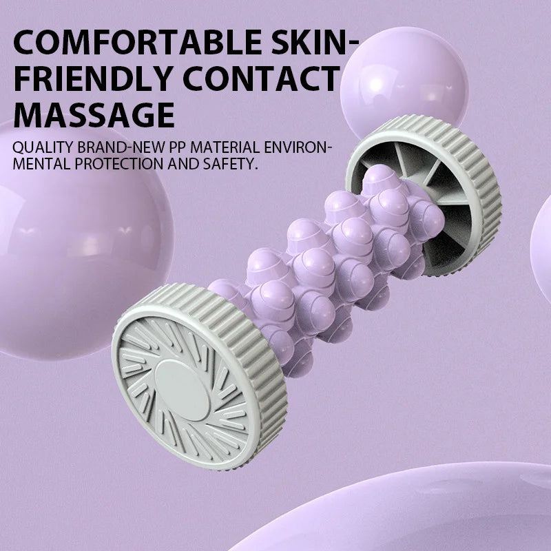 Foot Massager Roller Yoga Massage Plantar Fascia Roller Fitness Muscle Relaxation Rolling Stick Plastic Manual Foot Massager 1pc