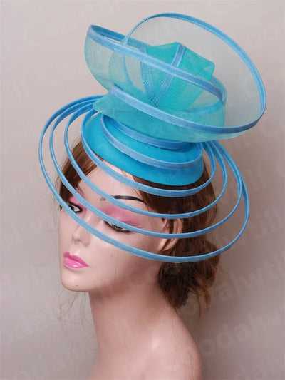 Church Fascinator Hat Wedding Mesh Headpiece Women Party Banquet Chapeau Cap Headband Ladies Party Tea Royal Ascot Pillbox Caps