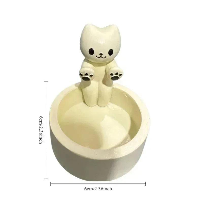 Cute kitten candle candlestick cartoon cat aromatherapy holder durable birthday gift ornament