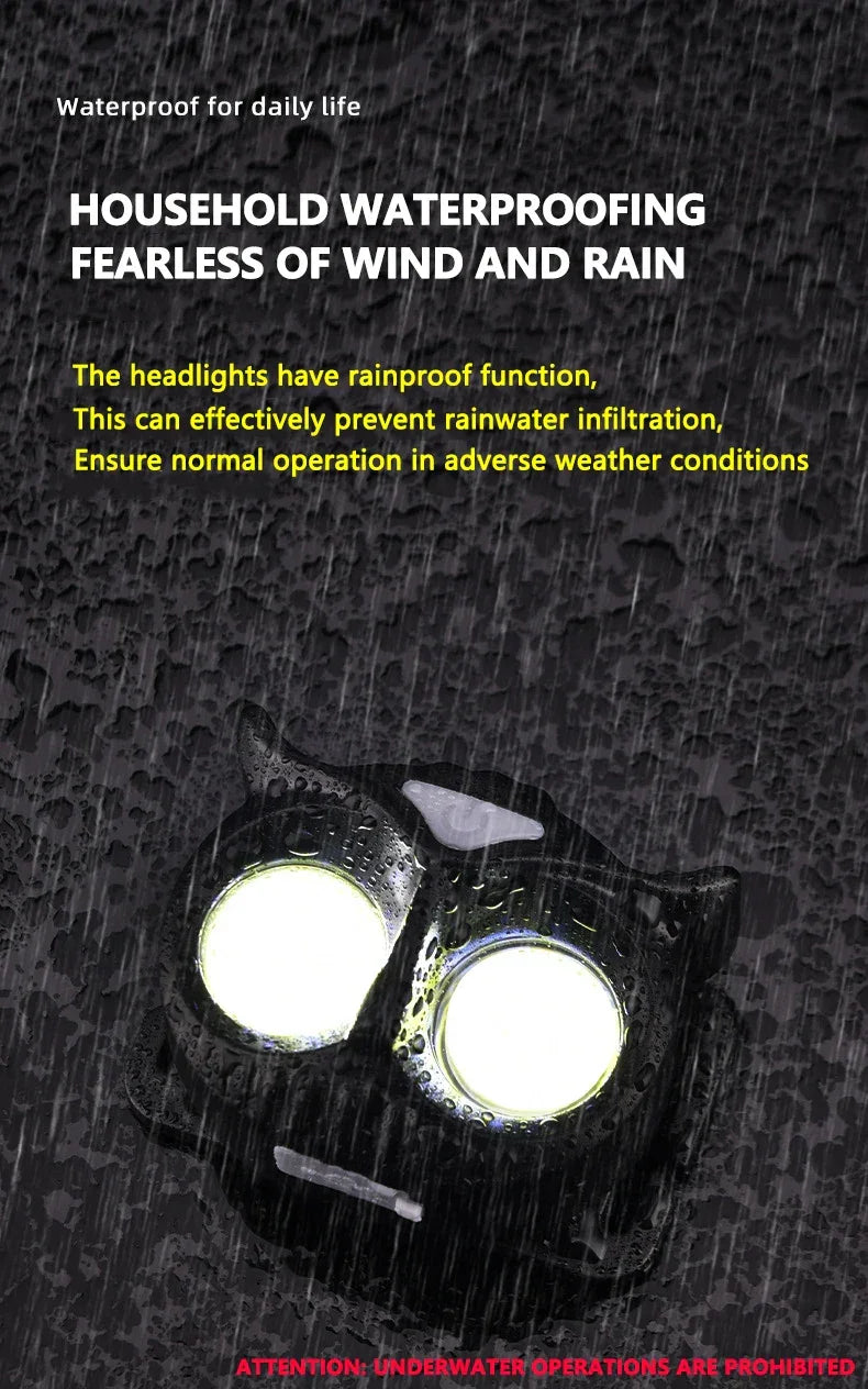 LiitoKala-Small Owl Headlamp, LH-208 209, Can Place 1.2V, 1.5V, AAA Outdoor Climbing Mountain Head Wearing Lamp