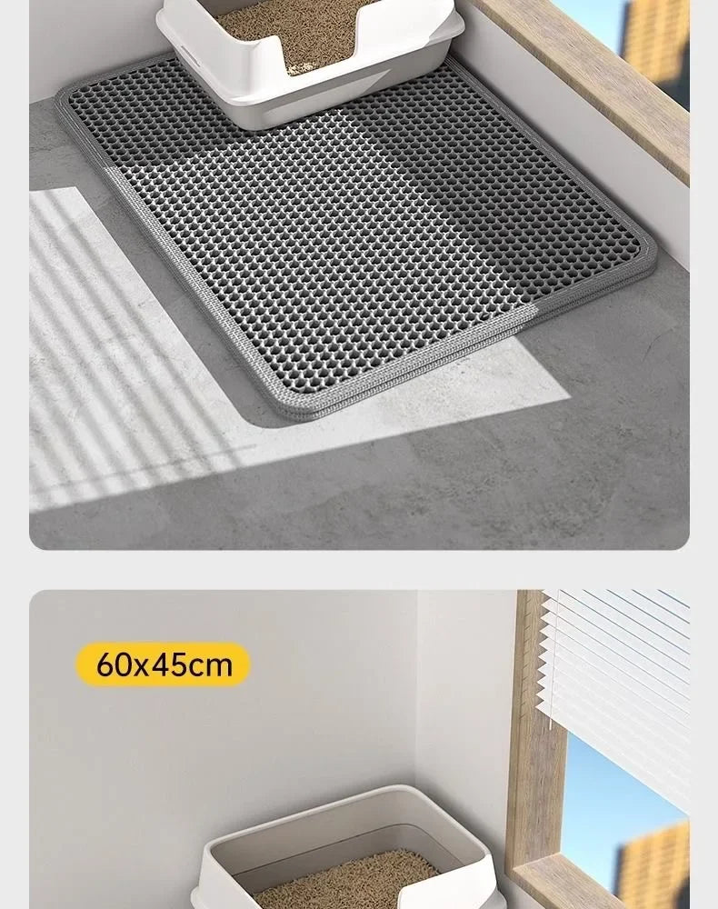 Cat Litter Mat EVA Double Layer Cat Litter Mat Cat Litter Basin Sand Falling Mat Eva Cat Litter Mat Cat Nest Mat Pet Mat
