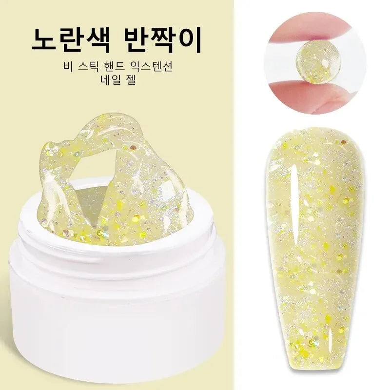 LIMEGIRL 15g Solid Nail Extension Gel Non Stick Hand Phototherapy UV Gel Quick Building Gel Nails Tips Nail Art Prolong Nail Gel