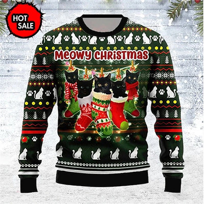 Fake Suit Ugly Christmas Sweater Santa Cosplay Sweatshirt For Women Mens Funny Xmas Ugly Sweaters Kids Party Suit Pullovers Tops