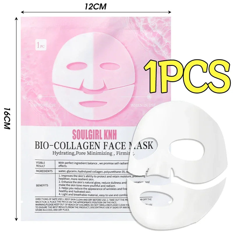 5/10PCS Collagen Face Mask Shrink Pores Deep Hydrating Overnight Mask Moisturizing Refreshing Brightening Korean Face Skin Care