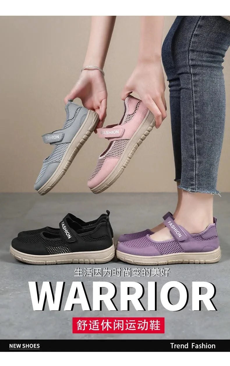 Women's Plus Size Wide Width Sandals Soft Sole Comfortable Mom Shoes Breathable Fabric Spring No Slip Chubby Feet Casual Walking