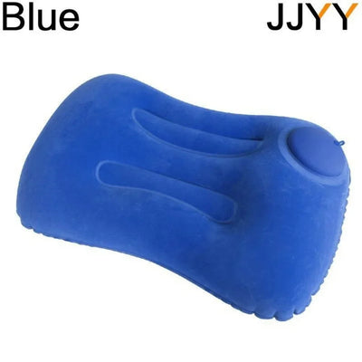 JJYY Travel Pillow Air Inflatable Airplane Car Pillows Pillow Folding Press Type Bed Pillows Neck Cushion Home Office Supplies