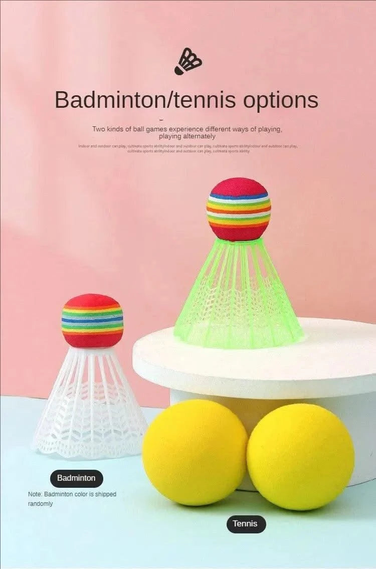 Children's badminton tennis racket exercise reaction ability beginners family outdoor beach tennis kindergarten baby parent-chil