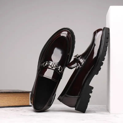 Men's Dress Leather Shoes Horse Street Buckle High Quality Men's Oxford Shoes Wedding Party Office Formal Shoe Large Size 38-48