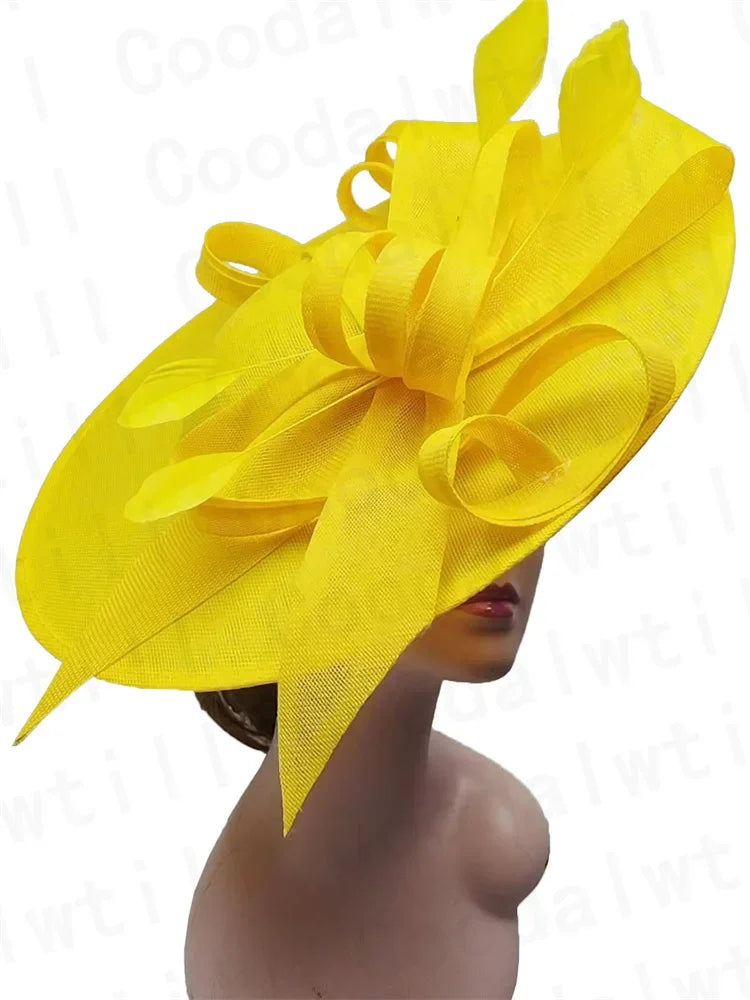 Royal Ascot Big Fascinators Hat Women Party Tea Fancy Millinery Cap Elegant Ladies Wedding Event Headpiece Headband Party Hats