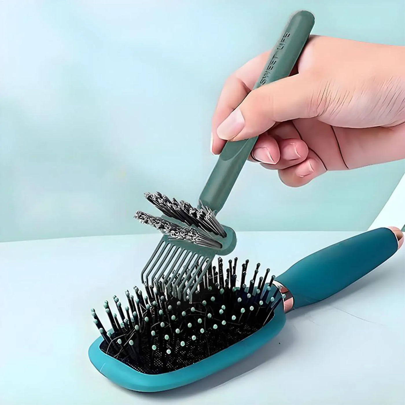 Hair Brush Cleaner Tool Hairbrush Cleaning Tools Comb Cleaner Rake 2-in-1 Cleaning Supplies For Removing Detangling Travel Home