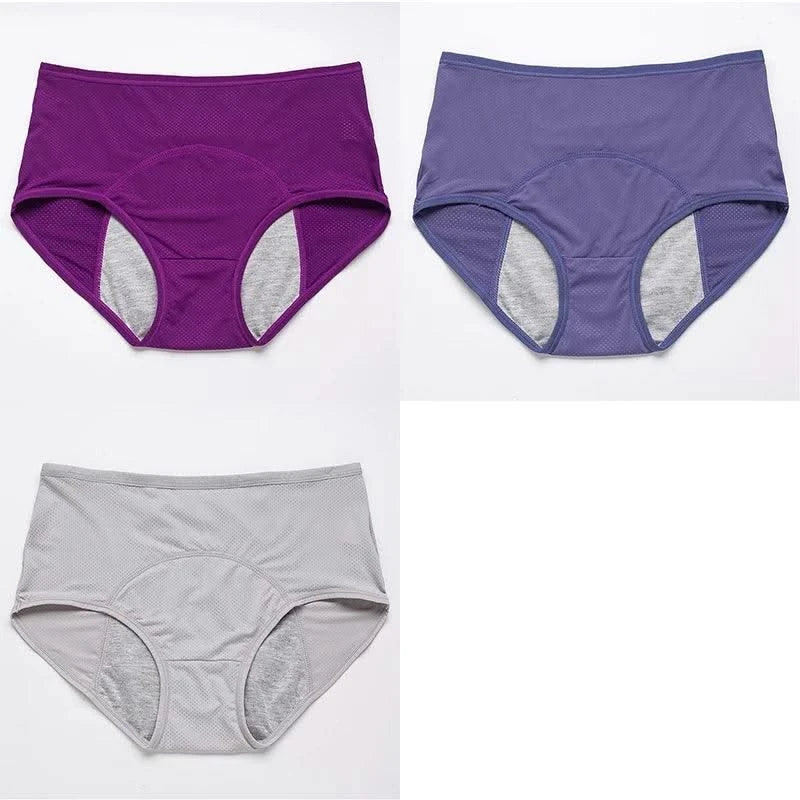 3pcs/Set Leak Proof Menstrual Panties Women Period Underwear Sexy Pants Physiological Underwear Plus Size Waterproof Briefs