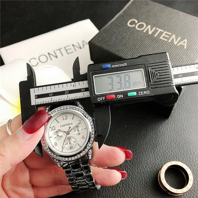 New High-end Stainless Steel Watches for Women Luxury Rhinestone Quartz Watch Elegant Ladies Watches Suitable For Daily Wear