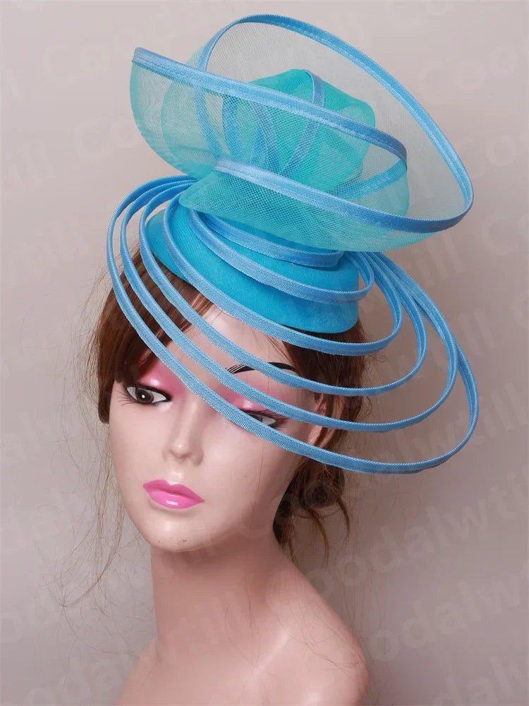 Church Fascinator Hat Wedding Mesh Headpiece Women Party Banquet Chapeau Cap Headband Ladies Party Tea Royal Ascot Pillbox Caps