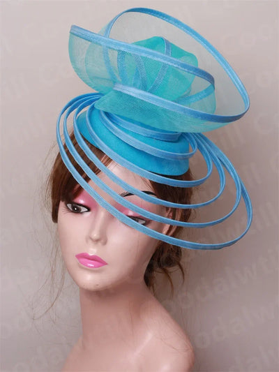 Church Fascinator Hat Wedding Mesh Headpiece Women Party Banquet Chapeau Cap Headband Ladies Party Tea Royal Ascot Pillbox Caps
