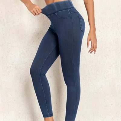 Women's Faux Denim Yoga Leggings