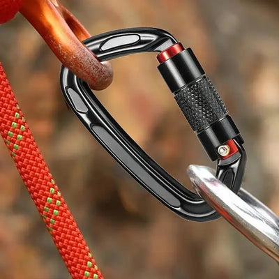 24KN D-Shaped Heavy Duty Carabiners Clips Aluminum Carabiner D Ring for Rock Climbing Rappelling Mountaineering Camping Hiking