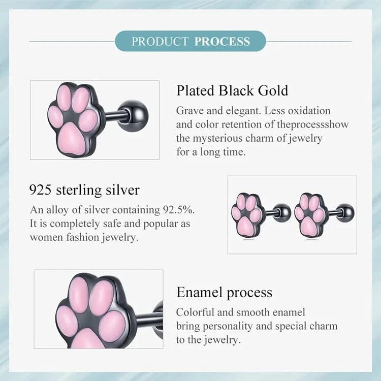 WOSTU Real 925 Sterling Silver Cat Ear Hoop Earrings For Women