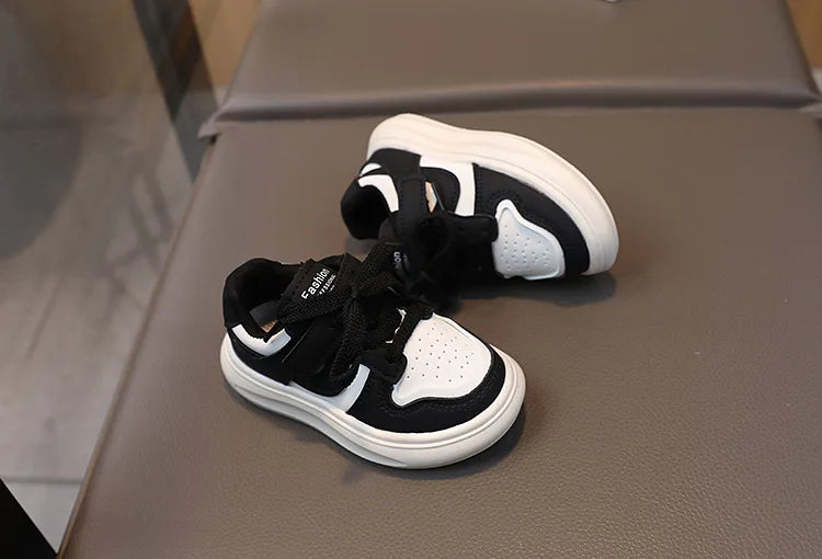 Children’s sports shoes girls 2025 spring autumn new leather pu leisure soft soled boys sneakers baby girl casual