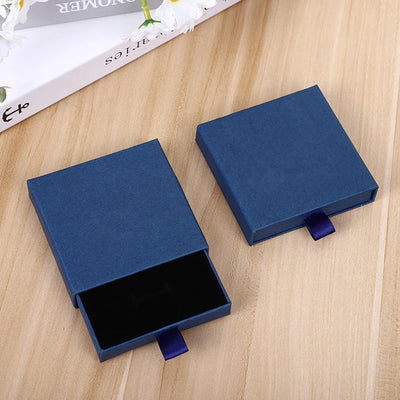 Thick Kraft Paper Drawer Jewelry Set Packaging Box Ring Necklace Bracelets Earring Gift Case Container With Sponge Inside