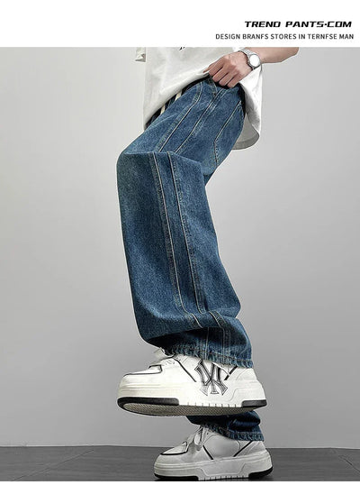 Men's denim pants American retro straight leg jeans loose and breathable suitable for daily casual street men's essential items