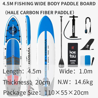 koetsu Wide Body Inflatable Stand Up Paddle Board SUP Board 3 to 5 people Padding Water Parents and Children PVC Wakeboard