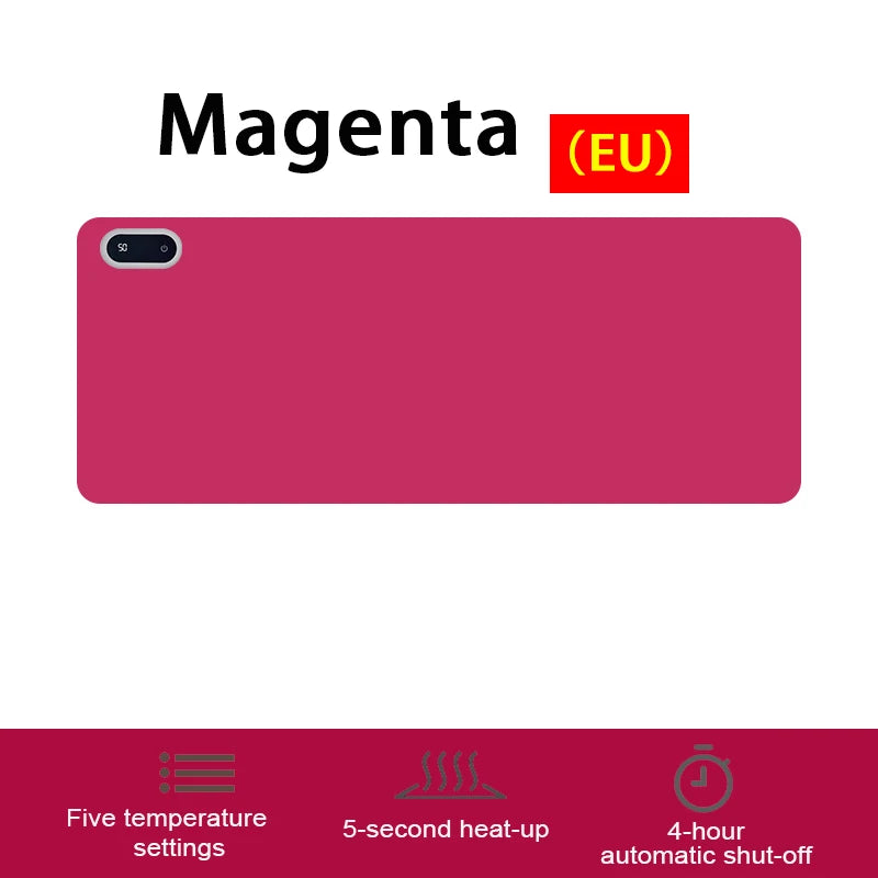 Warm Desk Pad Desk Hand Warmer Touch Control 5 Heating Grade Hand Heating Pad Desk Mousepad Fast Heating For Computer Keyboard