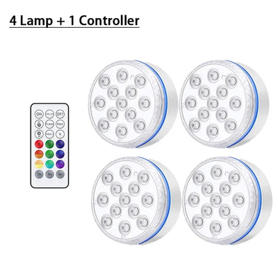 13LEDs Pool Light Underwater Swimming Pool Lighting Updated Submersible Light IP68 Outdoor Spotlight for Aquarium Fish Tank Pond