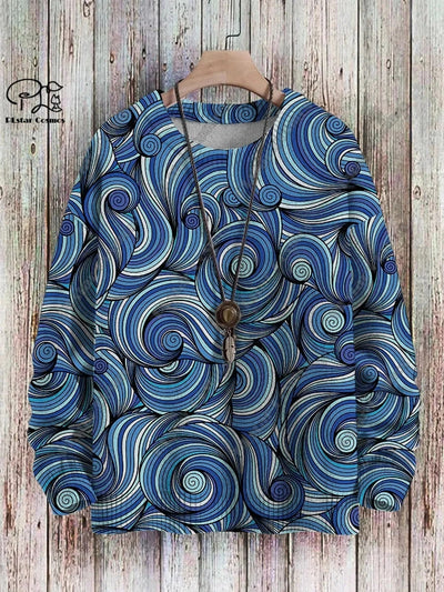 Brand New 3D Printed Retro Colorful Art Print Authentic Ugly Sweater Winter Casual Unisex Sweater F-2