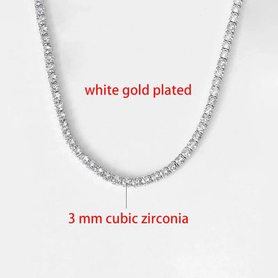 Sexy Choker Iced Out Tennis Chain Necklace For Women Luxury Cubic Zircon Crystal Short Hiphop Neck Accessories Jewelry OHN016