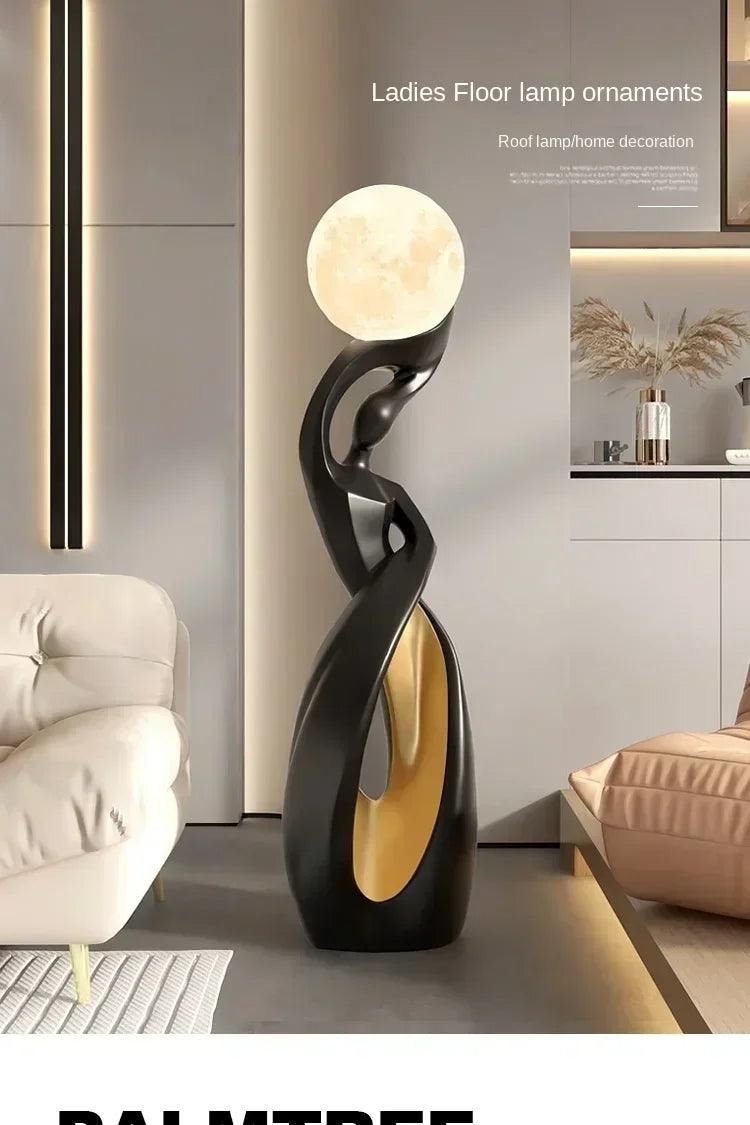 Home decor statue abstract art ornaments nordic living room large floor luminous sculpture housewarming gift interior