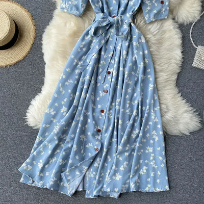 Korean Red elegant sexy Dress women Summer Autumn V-neck polka dot midi dress waist split dress vestidos de fiesta clothes