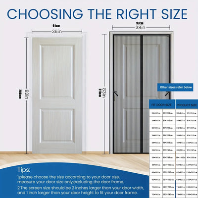 Heavy-Duty Magnetic Screen Door - Self-Sealing, Hands-Free Entry, Insect Protection - Pet & Youngsters Easy Care Nylon Mesh