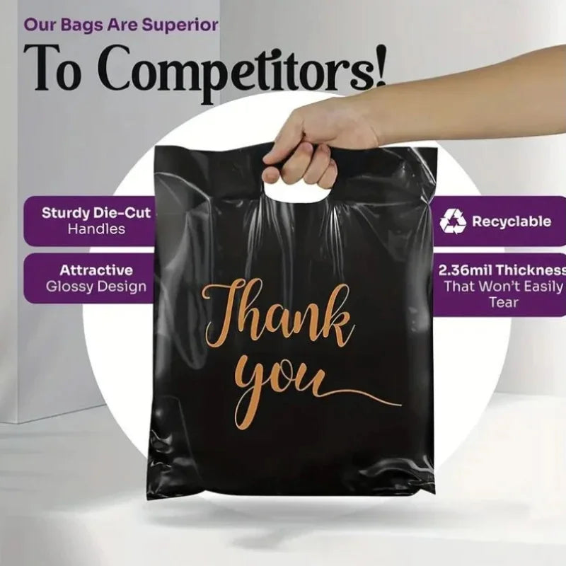 100PCS Thanksgiving Gift Bag Black Product Shopping Bag Candy Gift Packaging Thanksgiving Wedding Birthday Party Decoration