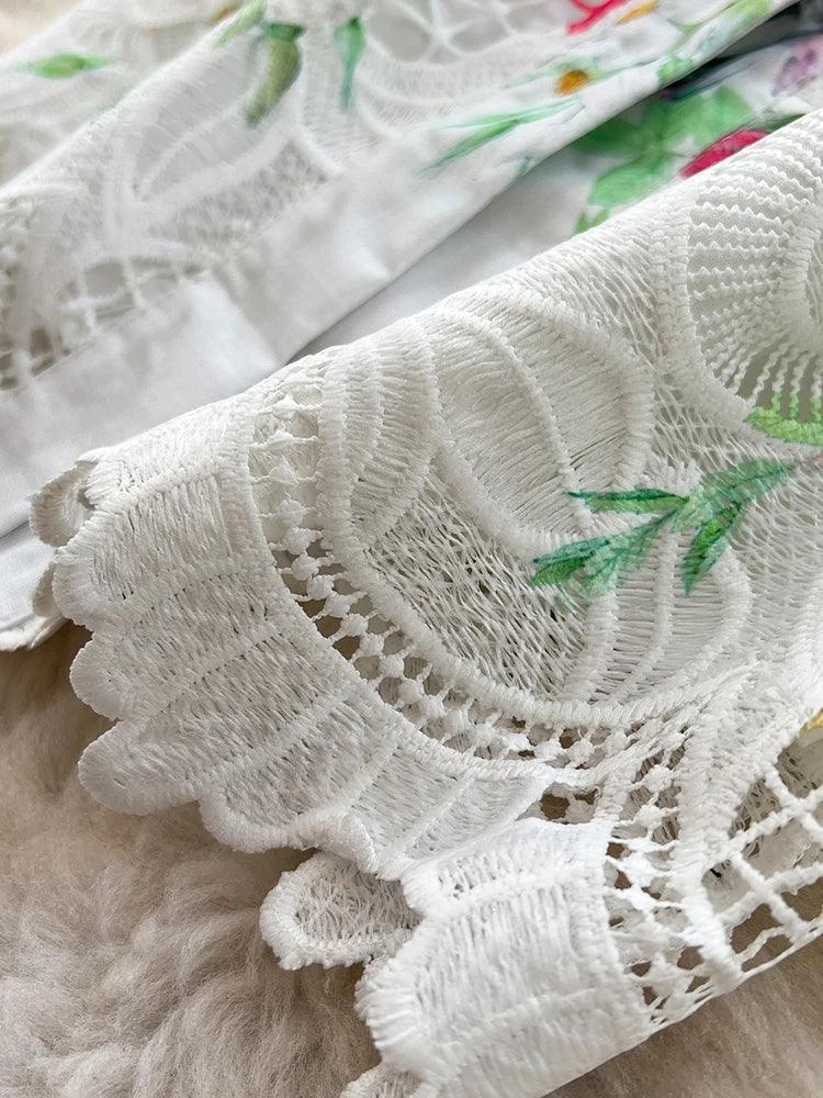 Women's Summer Dress New European American Elegant Suit Collar Short Sleeved Dress Temperament Slim Fit Hollow Lace Dress C19