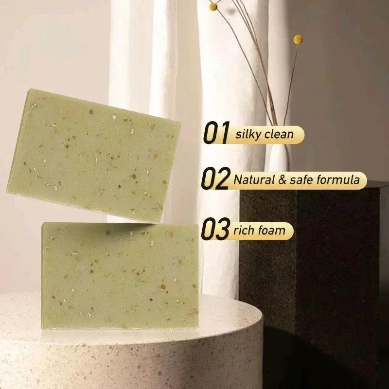 Handmade oat soap - natural gentle brightening exfoliating body facial