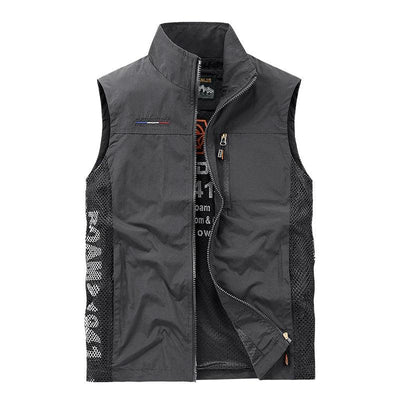 Summer Men's Work Vest Leisure outdoor Men Breathable Mesh Sports Waistcoat Man Photography Fishing Sleeveless Jackets Clothing