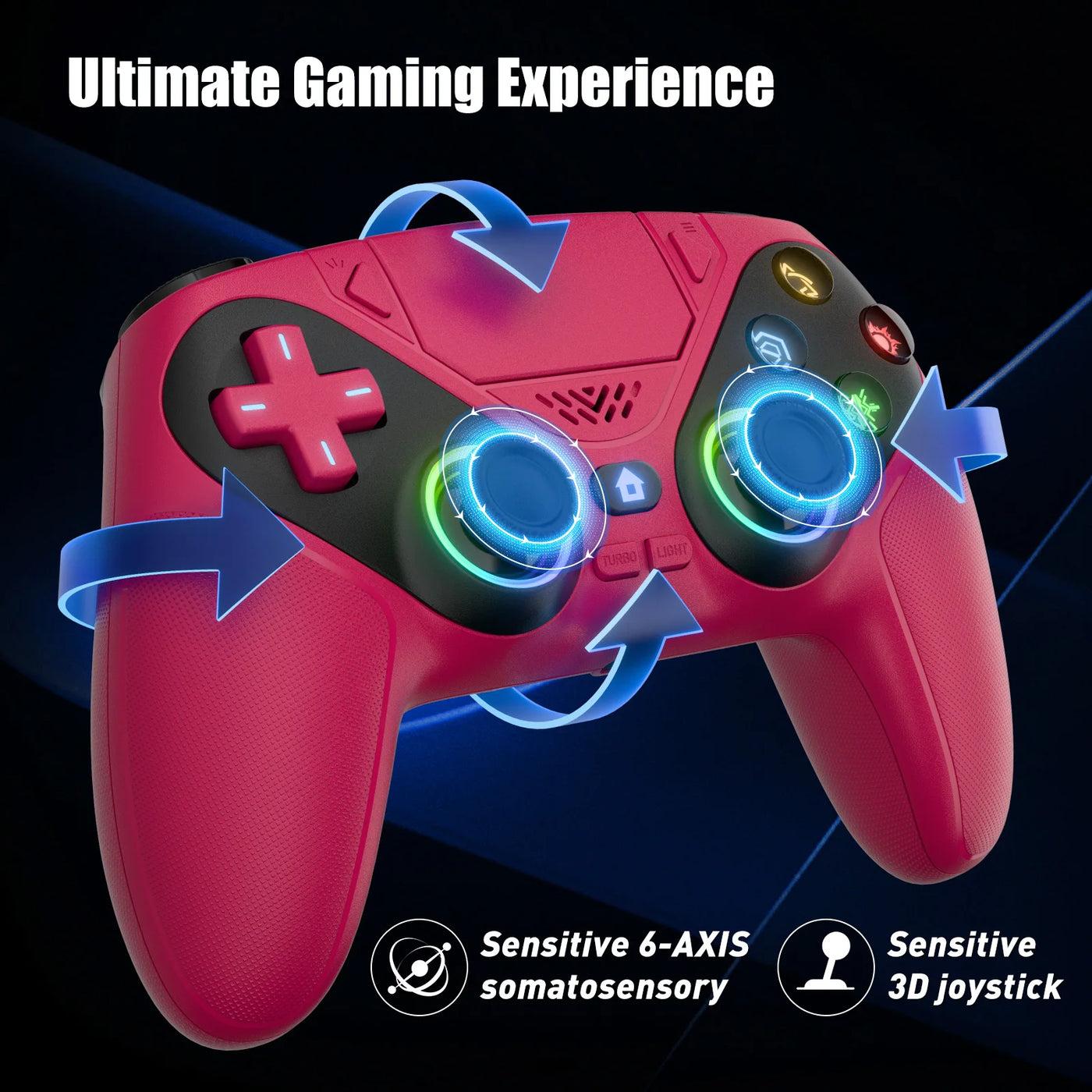 Wireless Gaming Controller compatible For Ps5/Ps5 Pro/Pc With Hall Joystick Dual Vibration Bluetooth Gamepad Turbo Programming