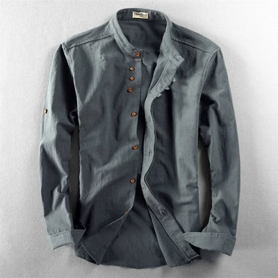 Plus Size 6XL 7XL Men's Casual Cotton Linen Shirt Formal Retro Long Sleeve Soft Loose Shirts Male Oversized Clothing Shirts Tops