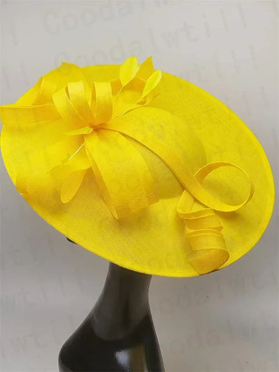Royal Ascot Big Fascinator Hats Headband Ladies Church Kentucky Derby Headpiece Ladies Race Fashion Hair Accessories Bride Hats