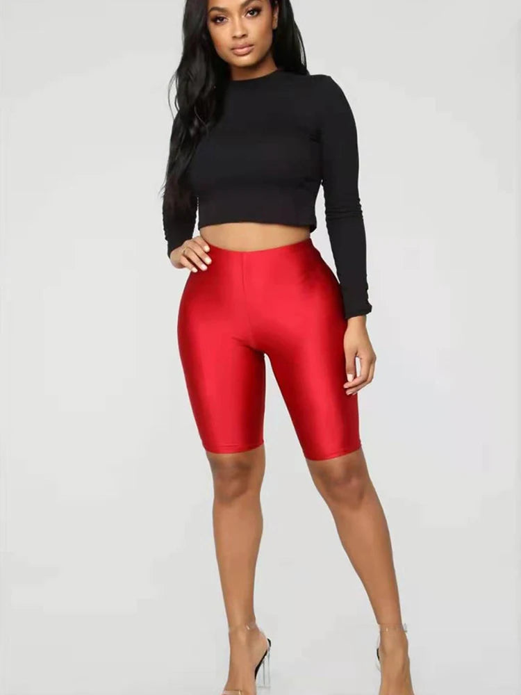 Women Cycling Shorts Dancing Gym Biker Slim Active Sports Solid Sexy Skinny 2024 New Summer