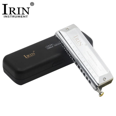 IRIN Harmonica 12/16-Hole 48/64-Note Chromatic Harmonica Semitones Mouth Organ Professional Harmonica Woodwind Instrument