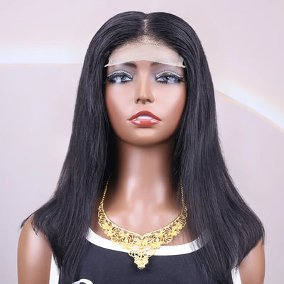 Natural Black Human Hair Short Bob Wigs 200% Density 4x4 Transparent Straight Vietnamese  Human Hair Lace Front Wigs 8-14 inch