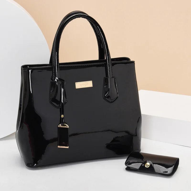 Women handbags high quality patent leather women’s bag fashion shoulder bag luxury tote bag + card package designer